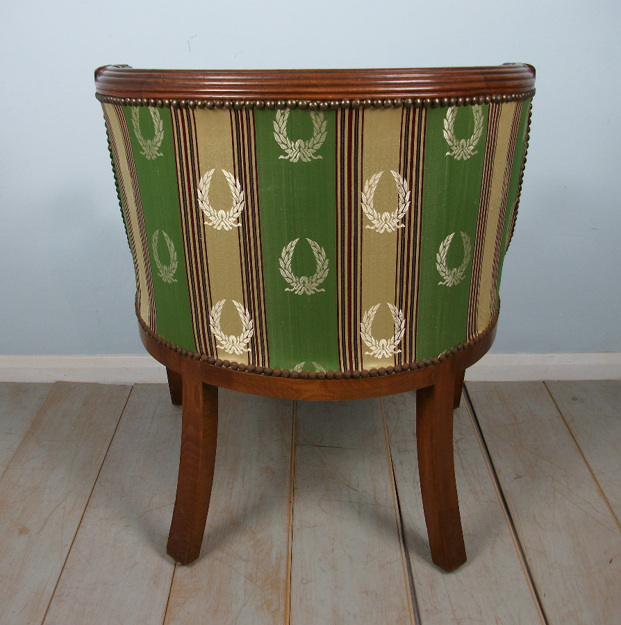 Empire Style Gilt Walnut Tub Shaped Desk Chair